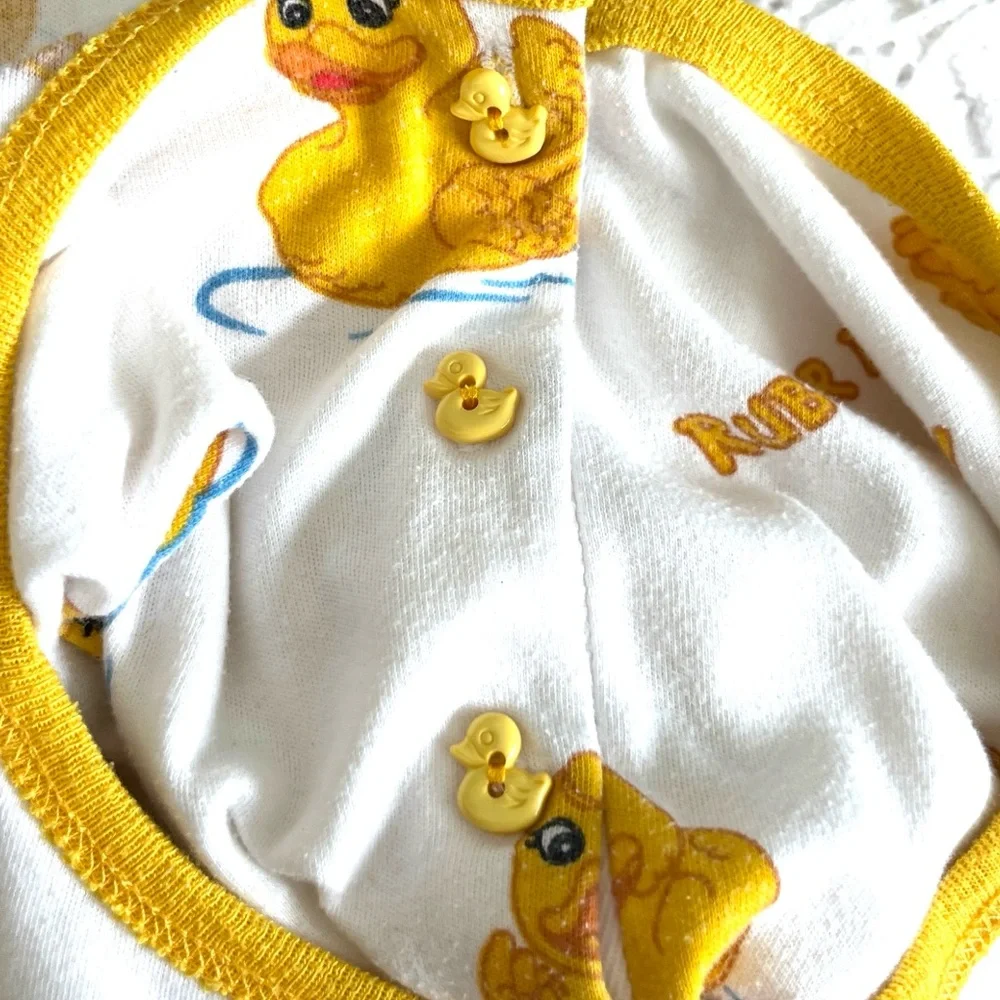 MILTON FUNWEAR White & Yellow Rubber Ducky Print Nightshirt XL